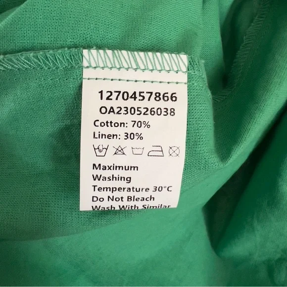 Commense Green Wide Leg Pants with Tie Waist - Picture 8 of 16